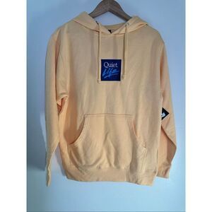 The Quiet Life Sunny Yellow Stitched Logo Pull Over Mens Hoodie Size Small